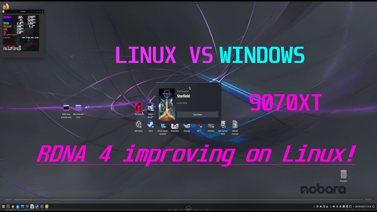 LINUX compared to WINDOWS running Steam games! FSR 4 & FSR 3! - 9070XT - Depends on the game!