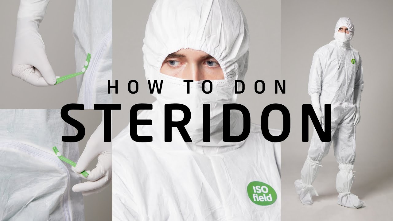 How to don Steridon, sterile Cleanroom coverall with hood