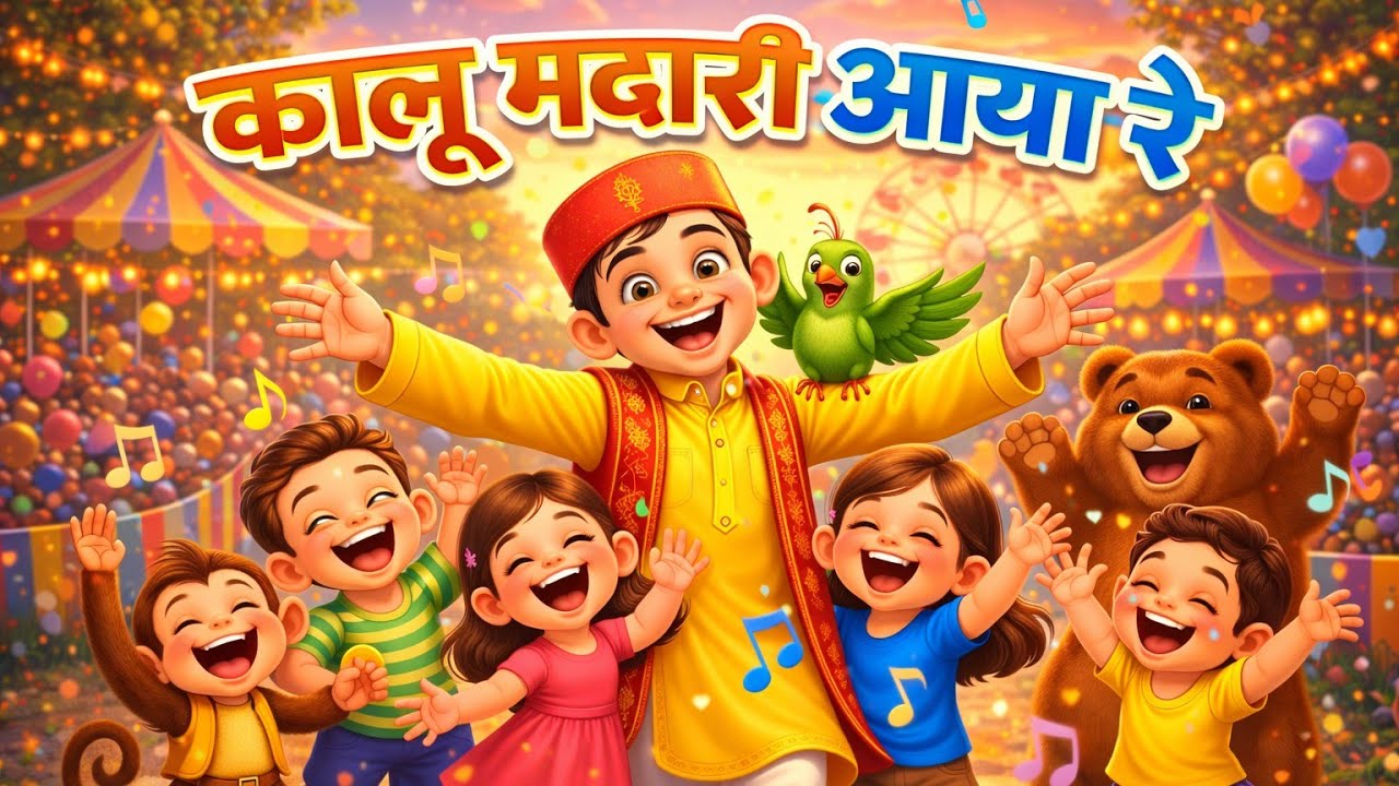 कालू मदारी आया रे | Kids Fun Song 🎪🐒 | Madari Kalu Song | BunnyBoom Toons