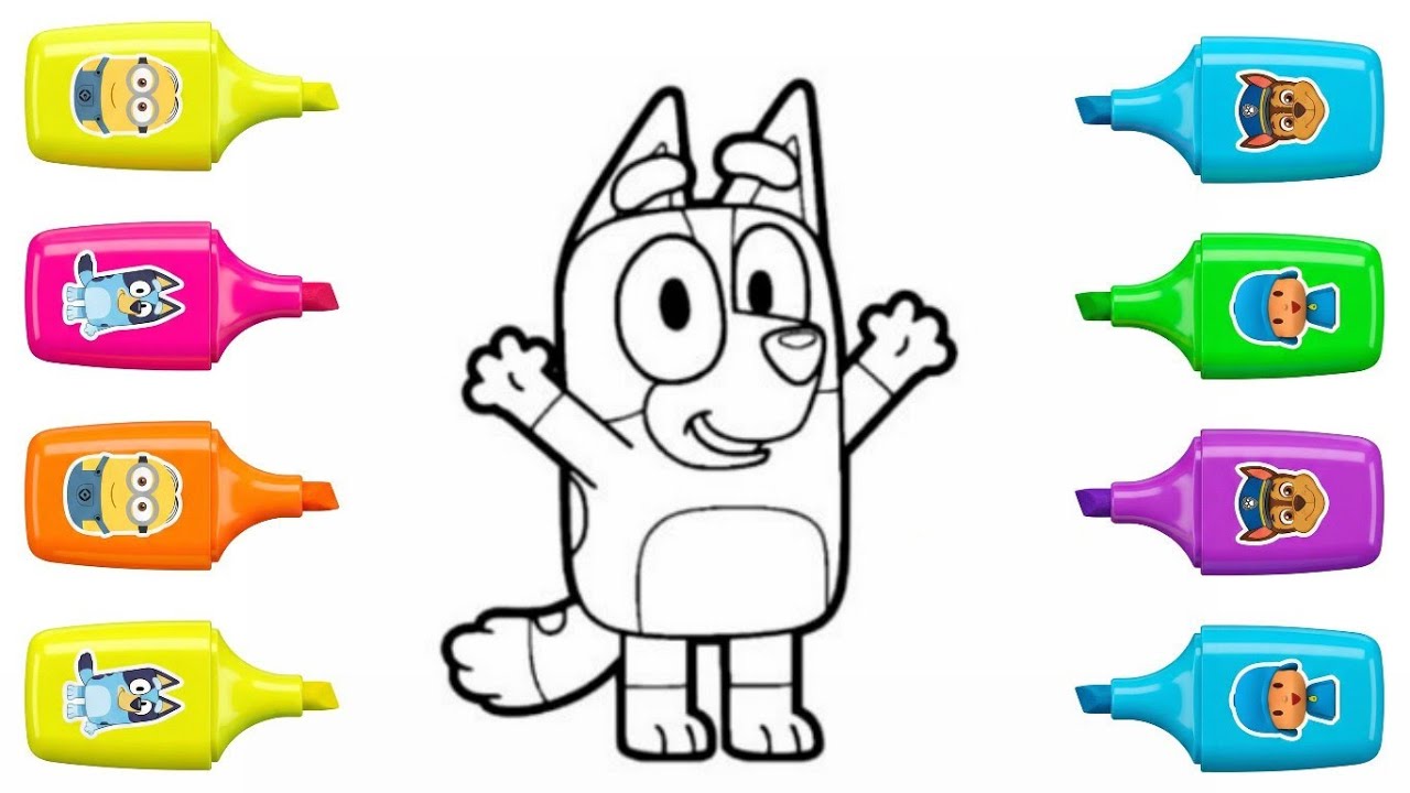 Bluey drawing for kids | how to draw Bluey step by step 🖍️