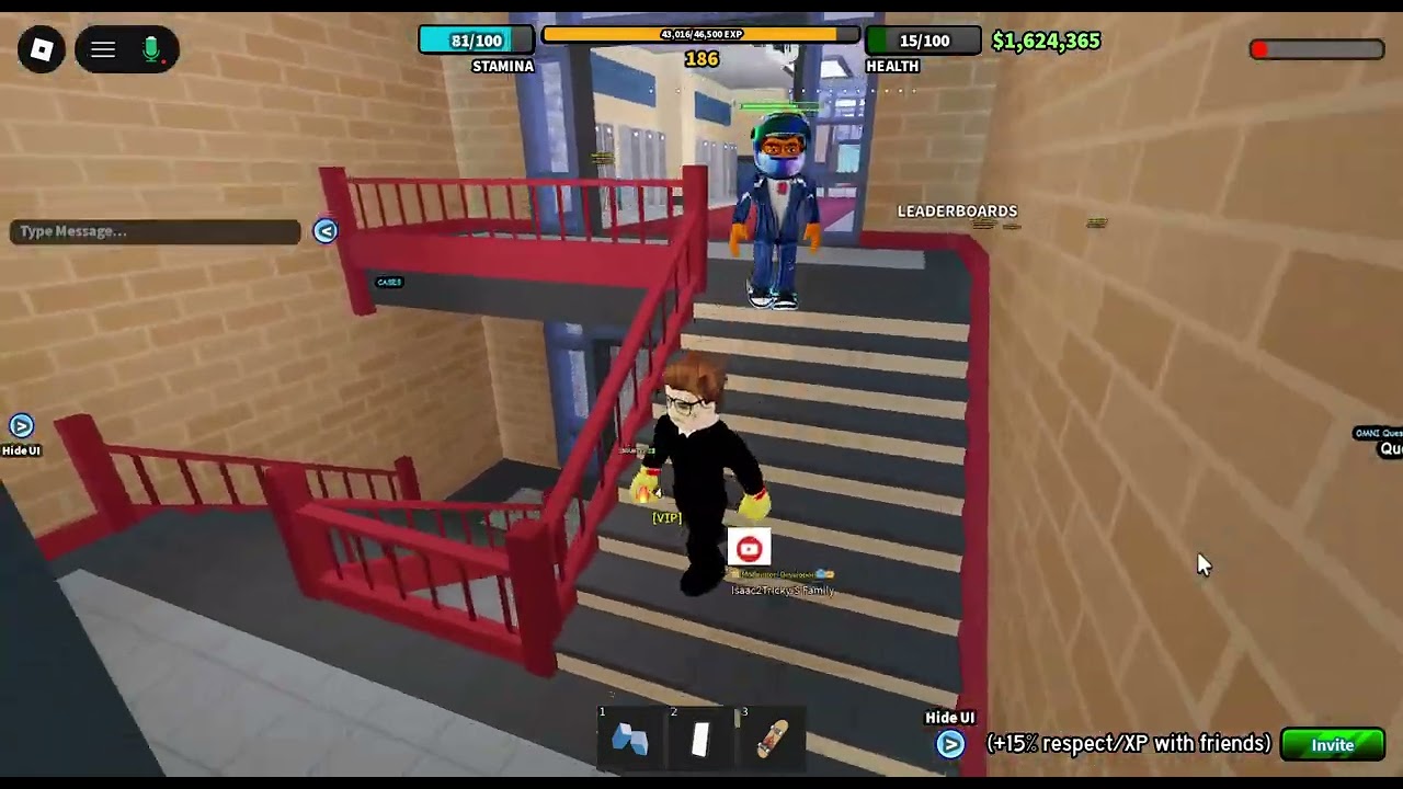 Using underrated Gold Gloves in roblox fight in a school