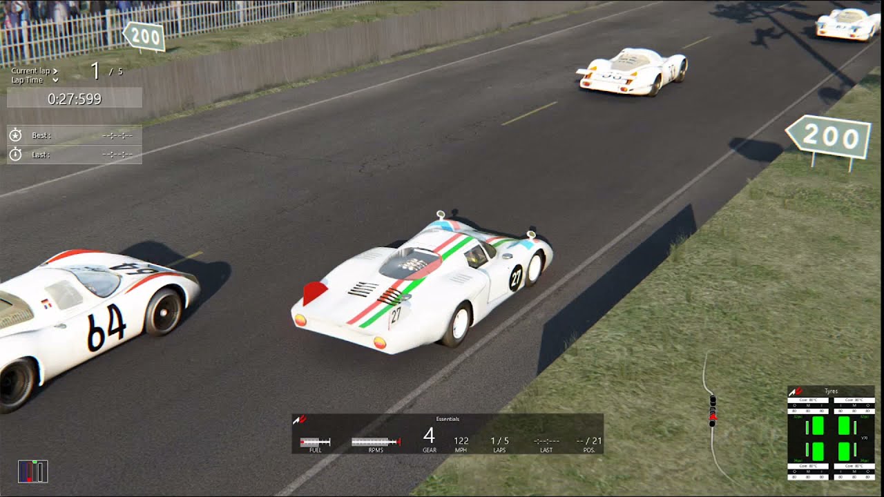 Assetto Corsa Offline Race Vintage Prototypes at Le Grand(Lemans) 1967