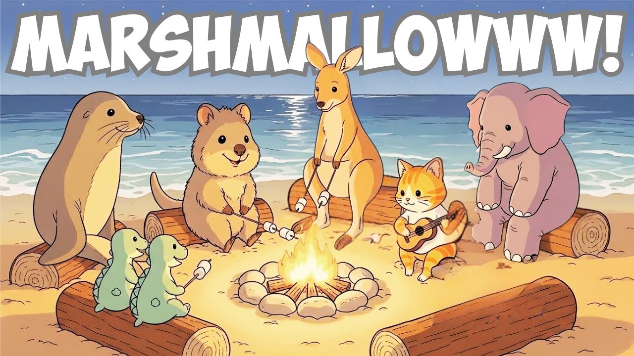 A Night at the Beach Campfire. /acoustic music 🎸