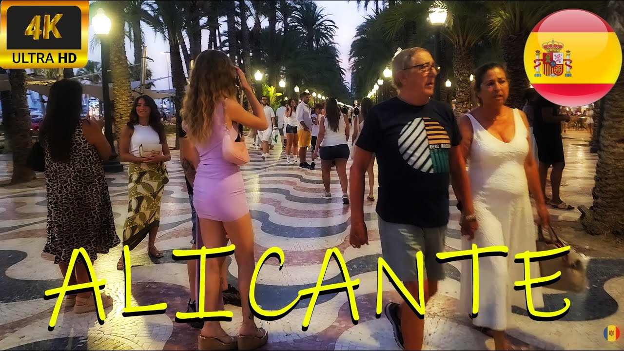 🇪🇸🌴Эспланада. Главный бульвар Аликанте (Esplanada d'Espanya) Прогулка вечером, Август, 2025 #espa&ntilde;a