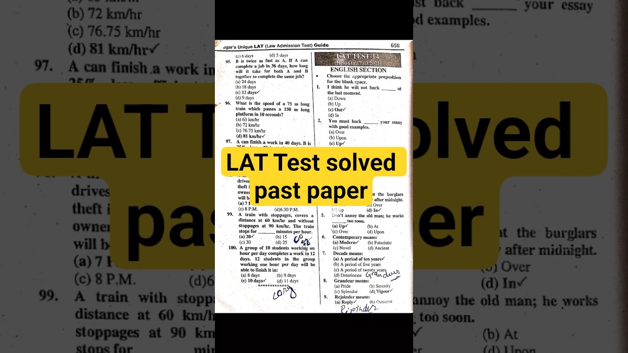 LAT Test past papers 