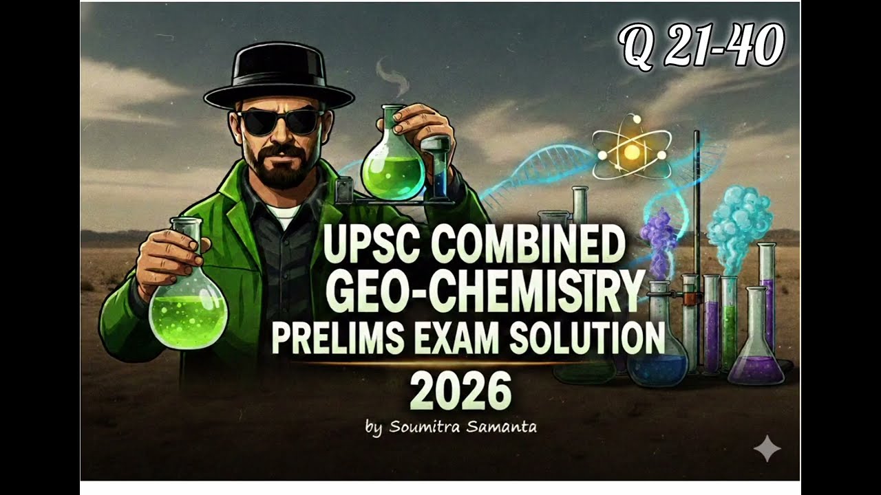 UPSC Combined Geo Chemist 2026 Part 2 | Questions 21–40 Explained | By Soumitra Samanta