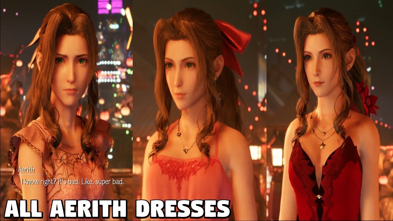 Final Fantasy 7 REMAKE - ALL Aerith Dresses