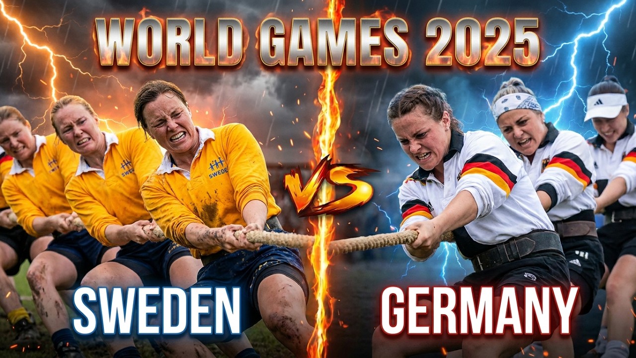 Sweden vs Germany 😱 500KG Ladies Tug of War Clash! 💪 Who Will Conquer the World Games 2025?”