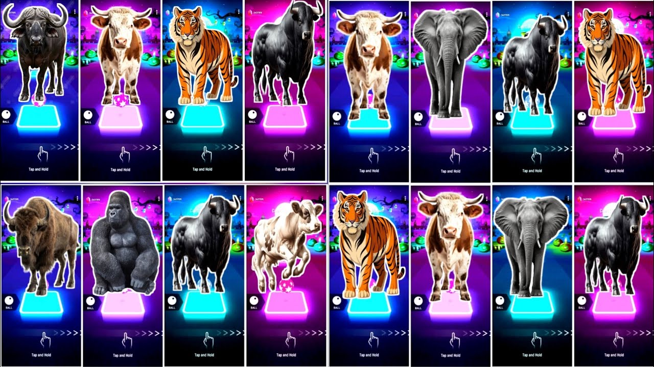 Tiles Hop Funny Coffin Dunce 🆚 Funny Buffalose 🆚 Funny Gorilla 🆚 Funny Bulls 🆚 Funny Cow ✅ 