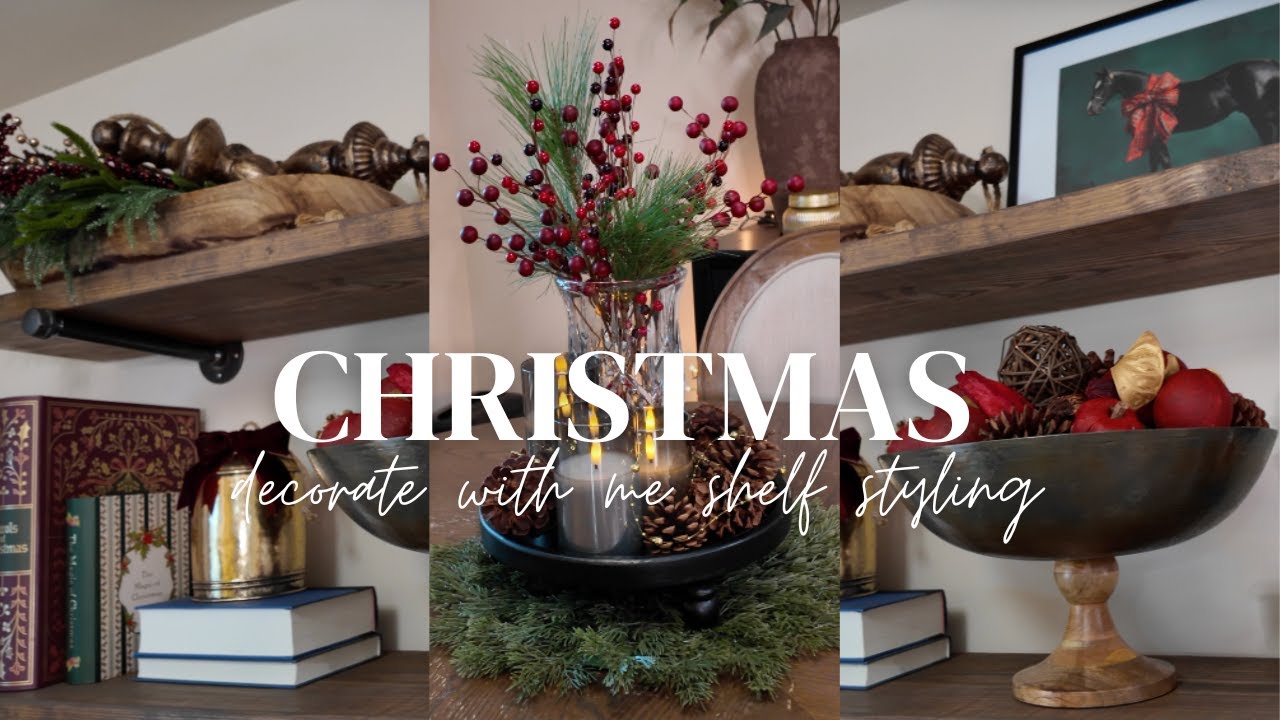COZY CHRISTMAS SHELF STYLING + KITCHEN TABLE DECOR | CLASSIC + RALPH LAUREN INSPIRED CHRISTMAS