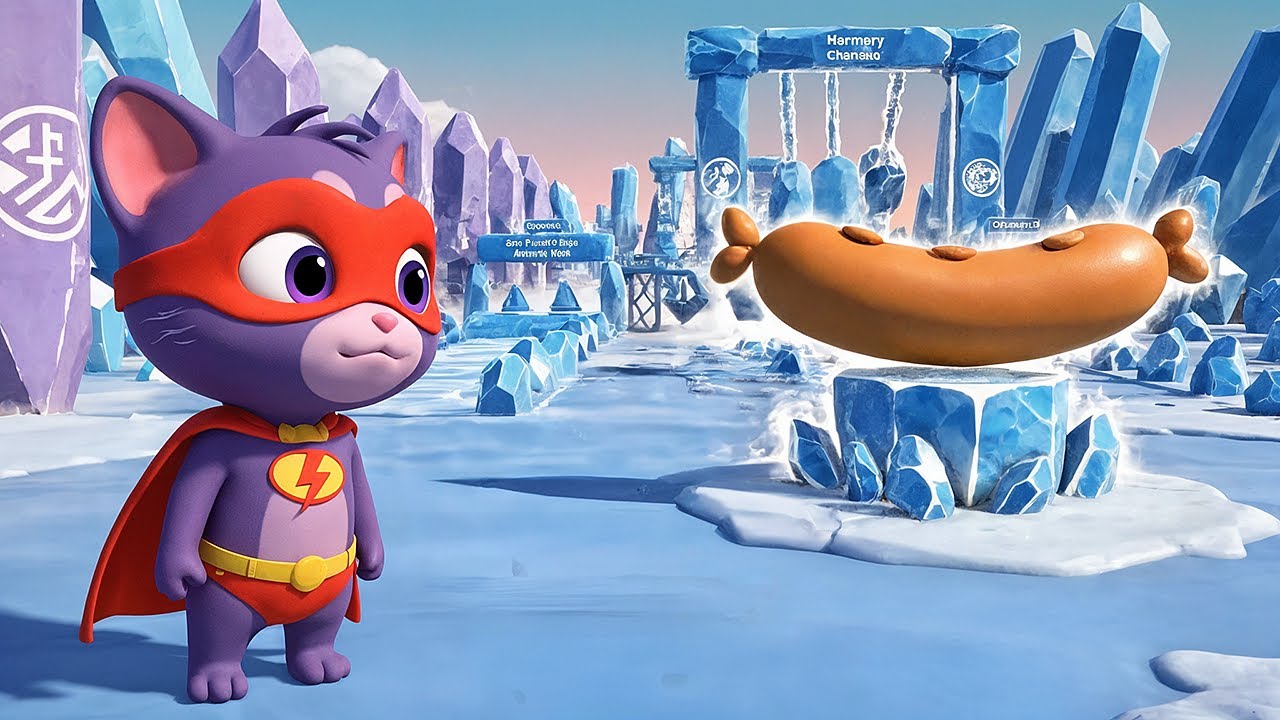 Smart Superhero Cat vs 10 Crystal Trials to Win a GIANT Sausage! | Disney-Style Cartoon