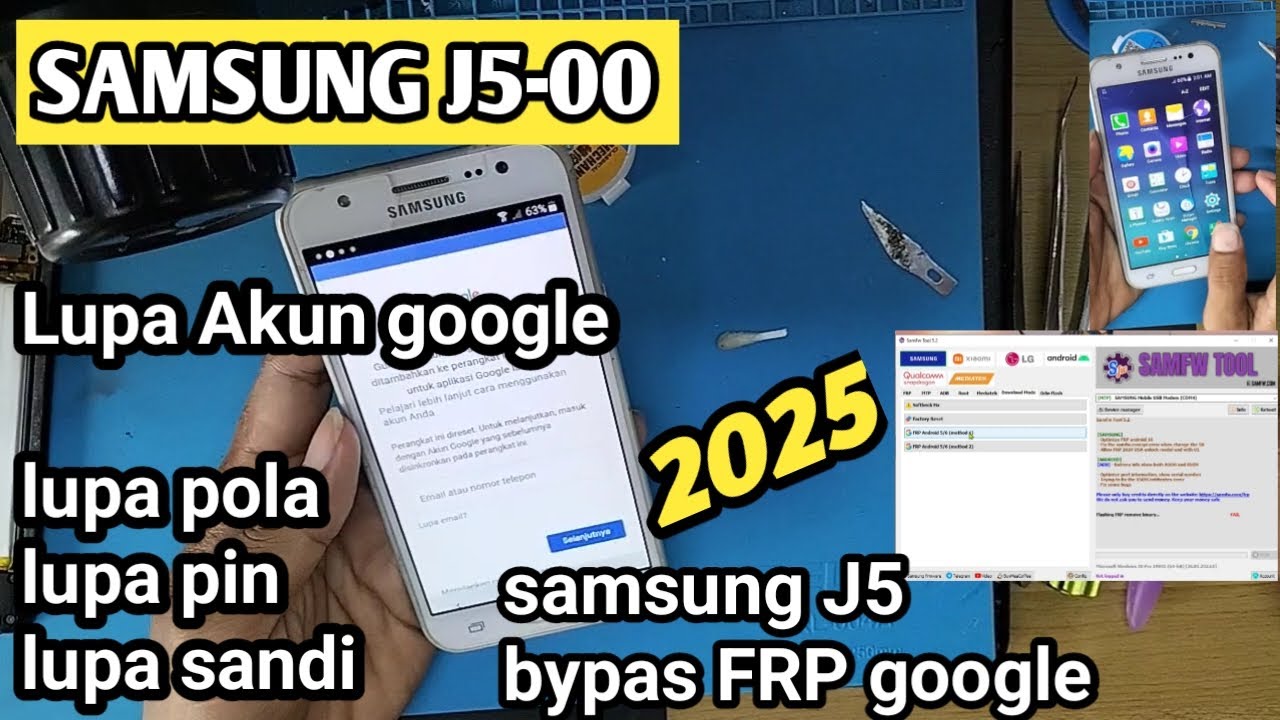 Samsung J500 lupa akun google lupa pola lupa pin samsung J5 google FRP