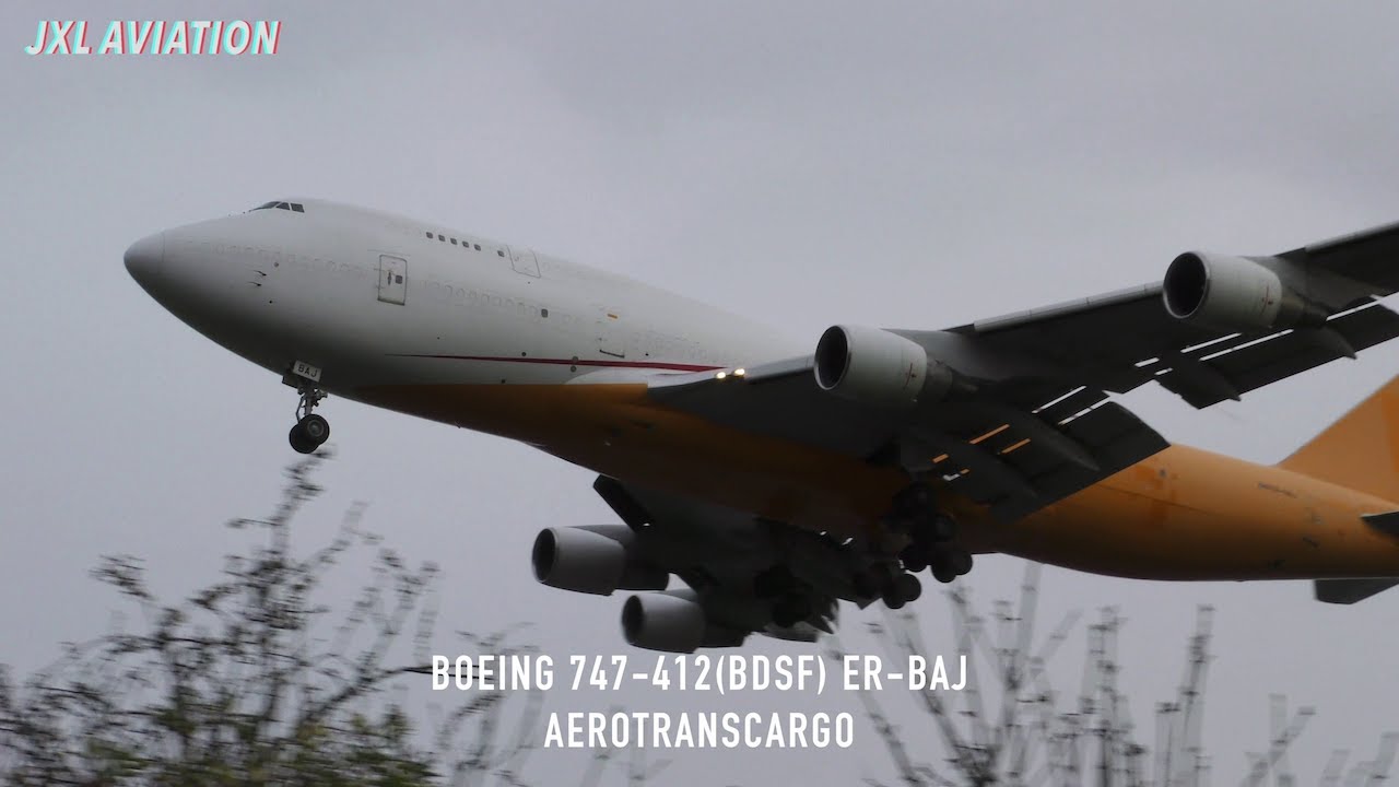Yellow-tailed 747 Freighter arrives @ Myrtle Avenue LHR [4K] Heathrow Jumbo Watch ER-BAJ (60 FPS)