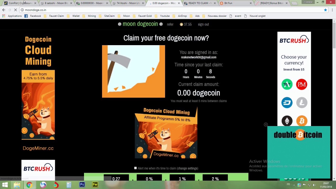 [ cryptohand ] : moondoge claim dogecoin every 5min