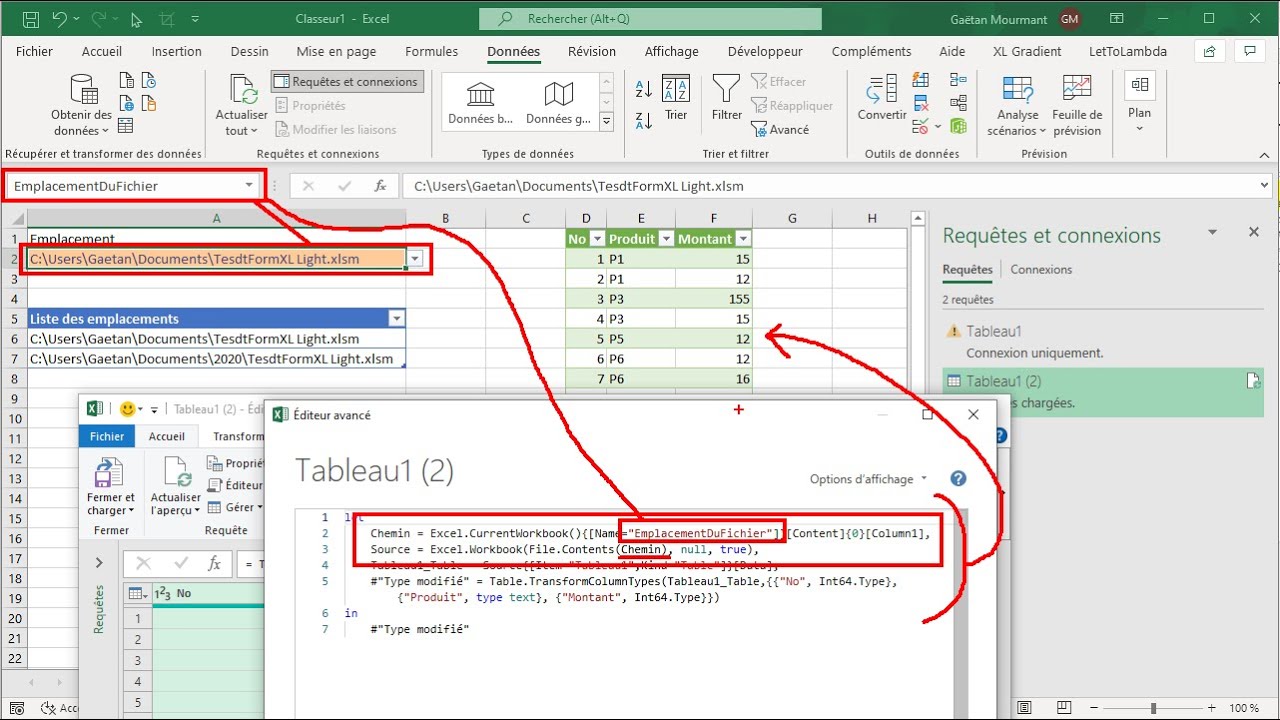 Changer la source d’une requête PowerQuery