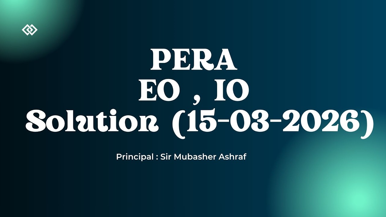 EO & IO Paper Solution 2026 🚀 100 Questions Solved | 15-03-2026 Exam