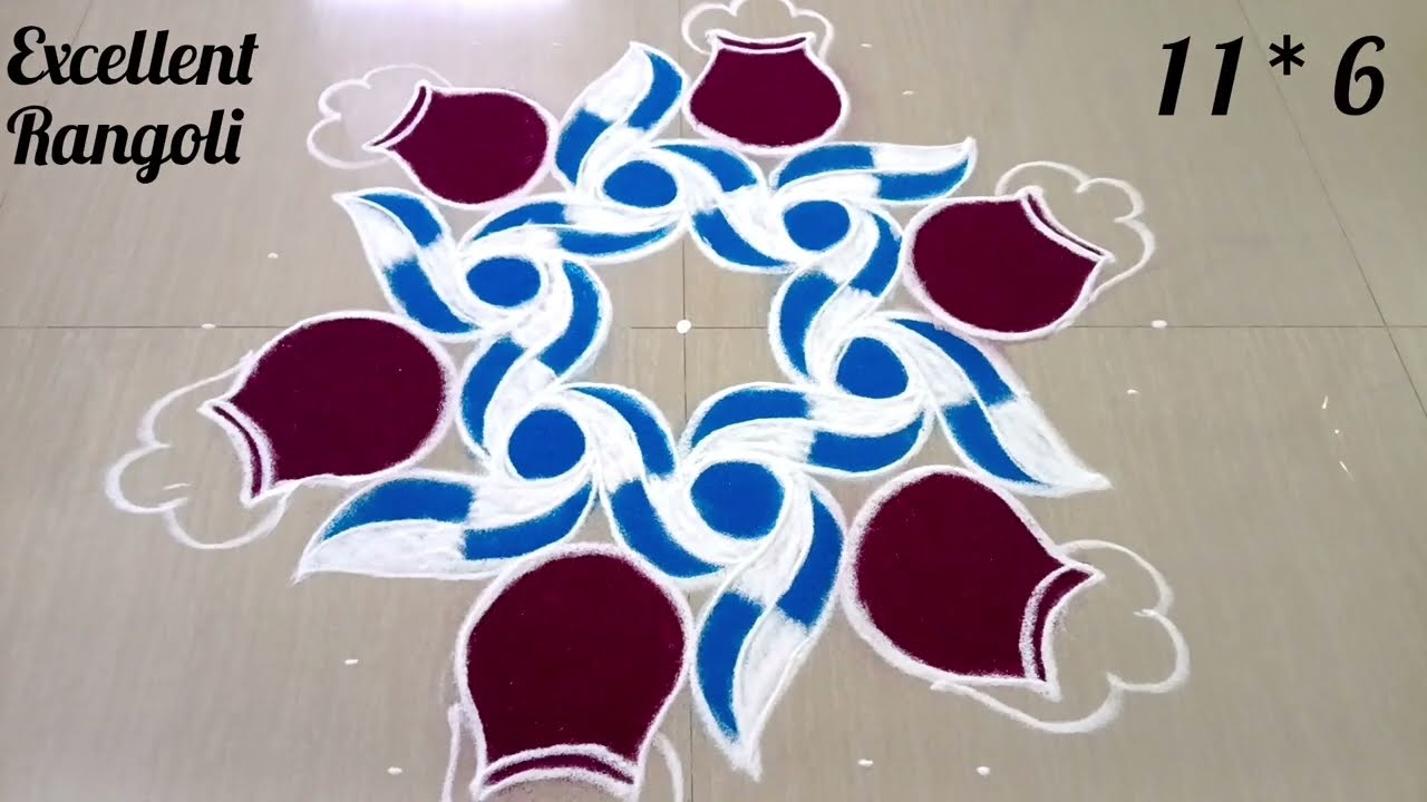🌺New pongal pot kolam🌺11*6 dots pongal rangoli #yt #trending #viral #new #cute @Excellent Rangoli