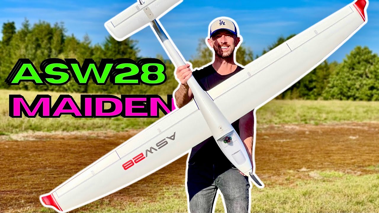 Brand NEW Glider • MAIDEN Flight • DERBEE ASW28 2.0m PNP • (English/Français 4K)