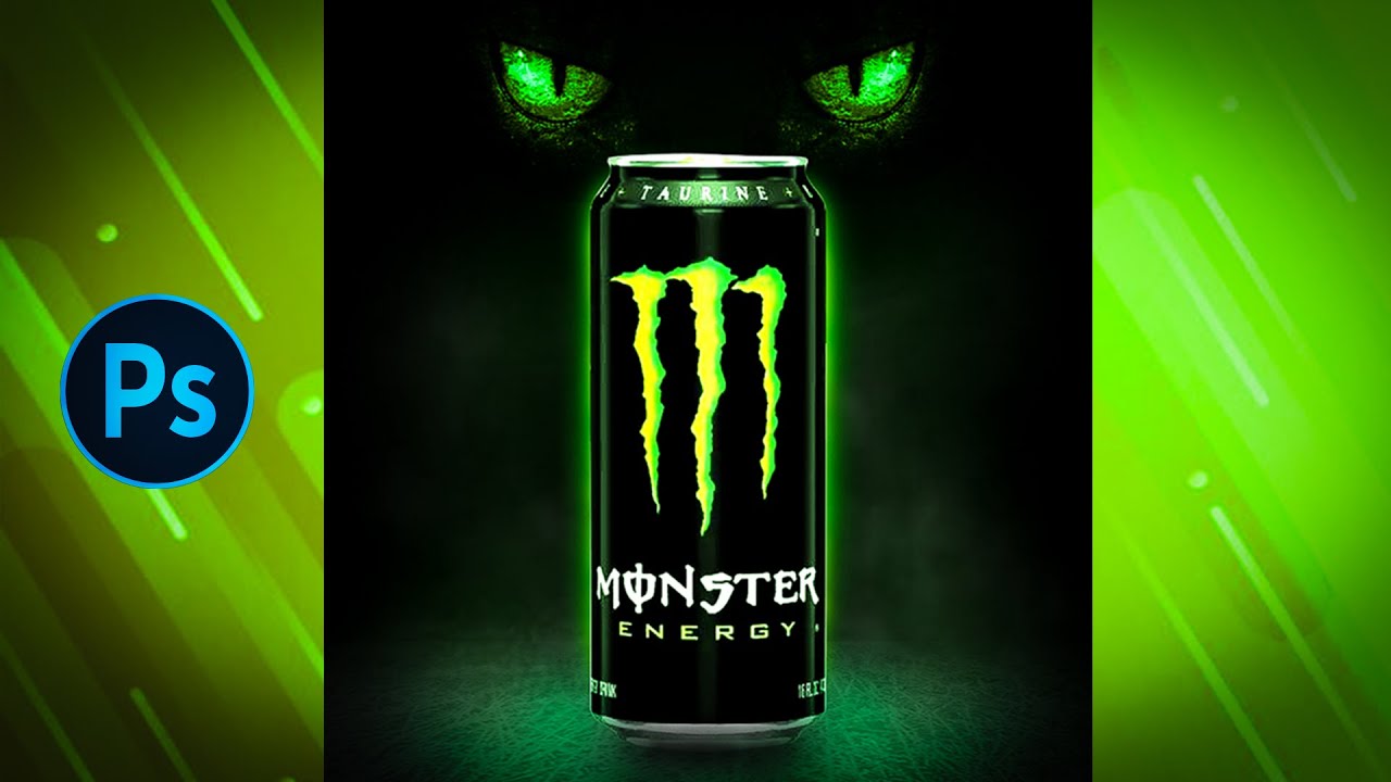 Monster Drink advertising poster design | photoshop tutorial