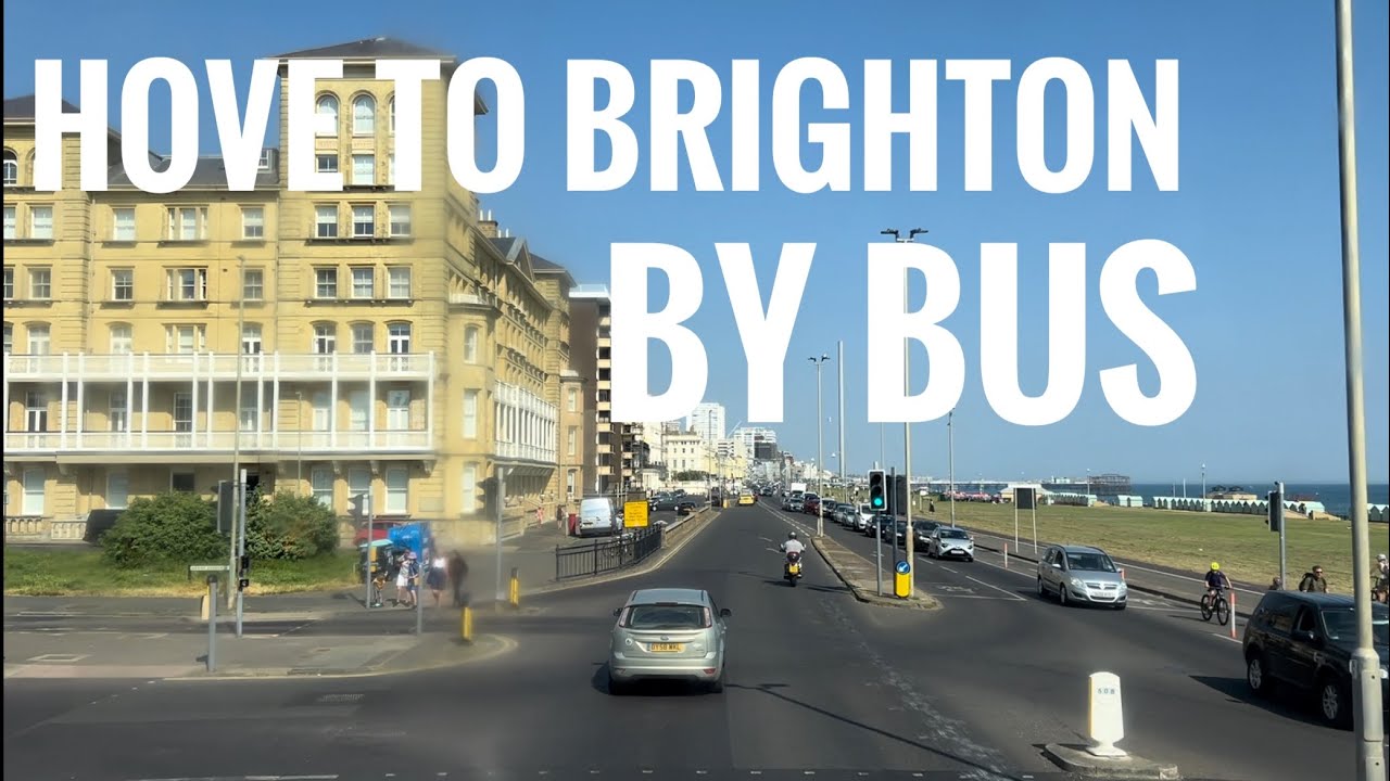 Bus ride from Hove to Brighton (top deck view)