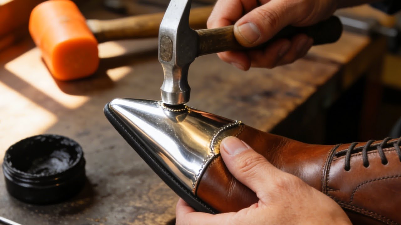 Handmade Repair of the Metal Tip on Pointed Shoe T