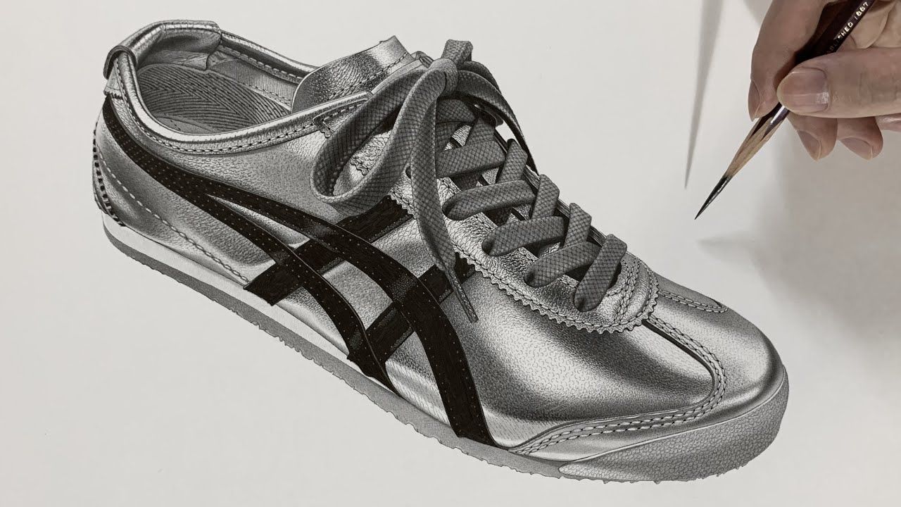 鉛筆画 スニーカー 描いてみた・Pencil Drawing a Sneakers Shoes