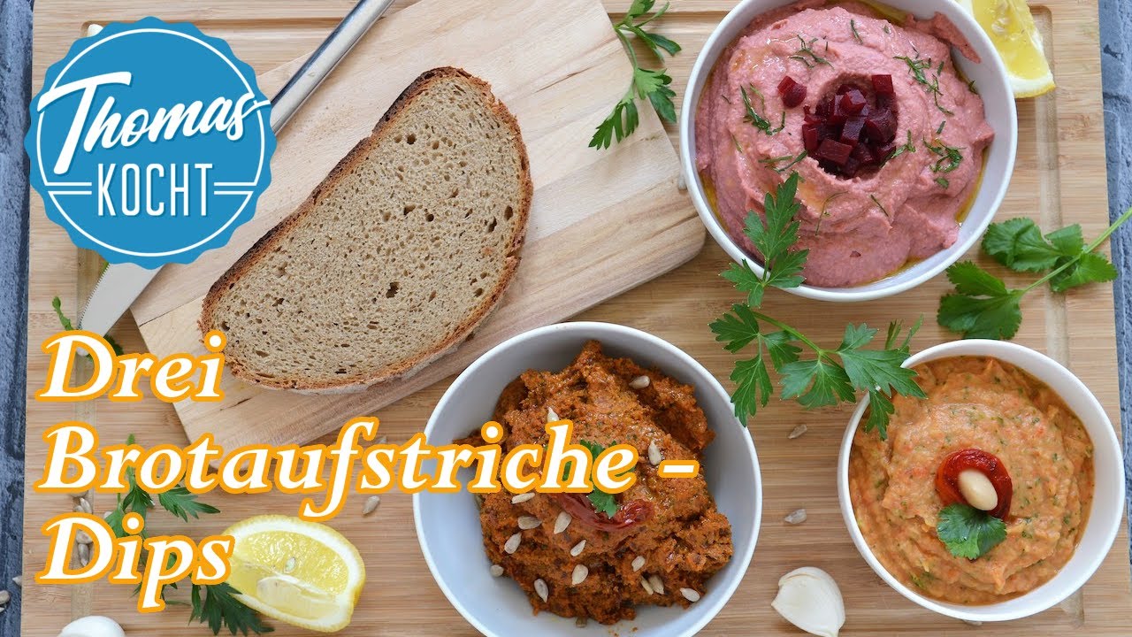 3 schnelle vegane Dips zum Grillen / Brotaufstriche / Thomas kocht