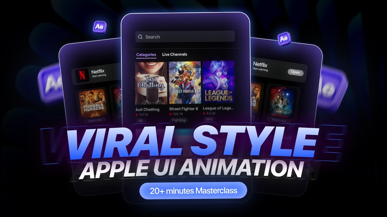 How to Master Viral Apple UI Style Animation | Aftereffects Masterclass