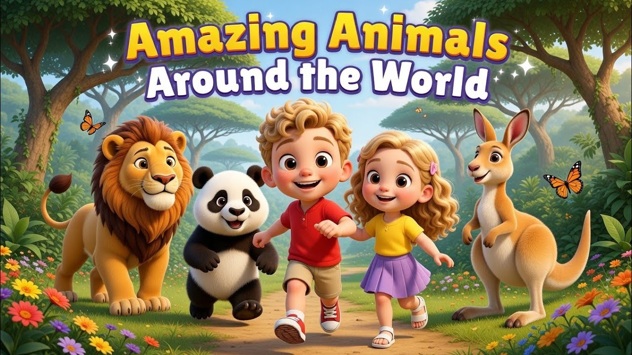 Amazing Animals Around the World &ndash; Africa,Asia & Australia Song for Kids 🌍 | @Harmony Rhymes & Tales