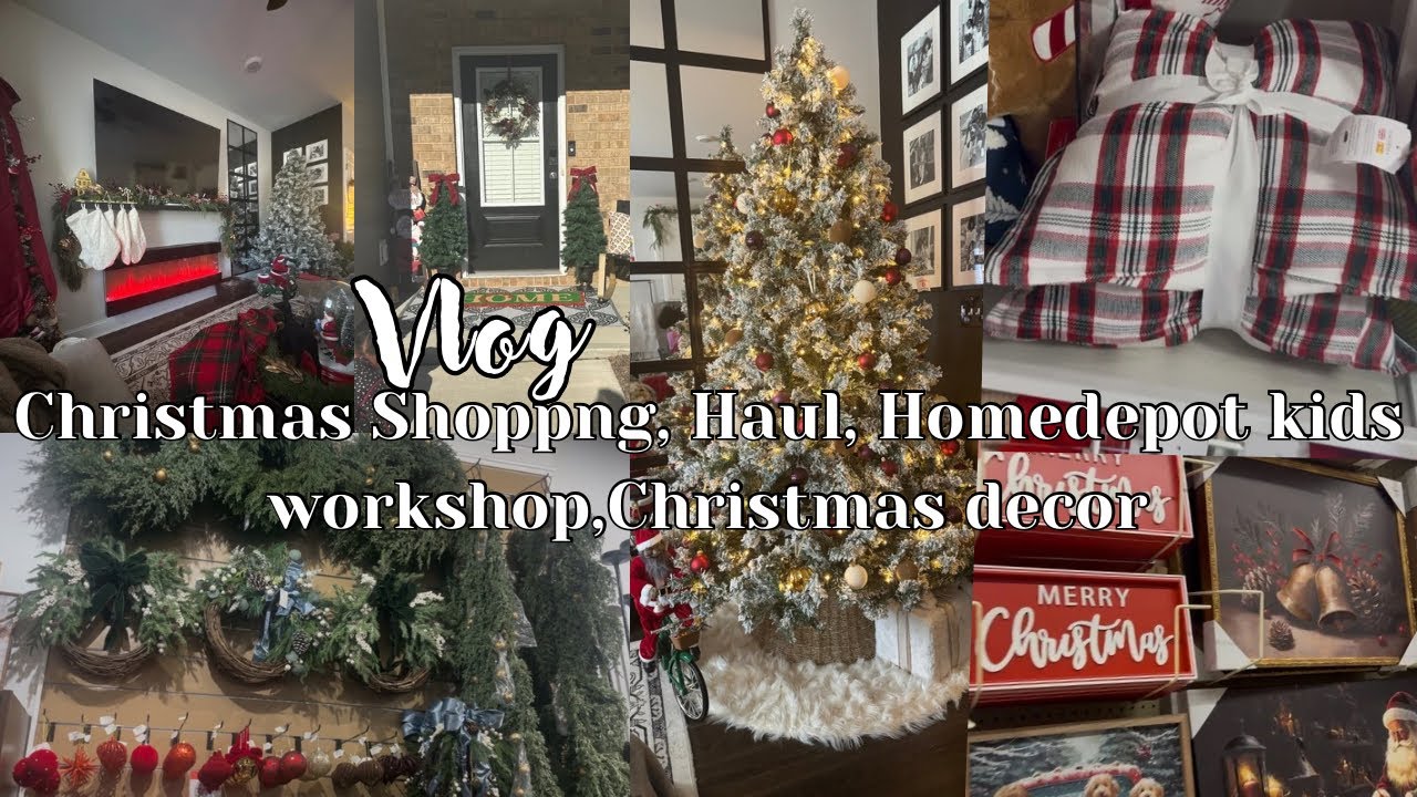 Holiday Prep Vlog 🎄| Christmas Shopping + Home Depot Kids Workshop & Haul