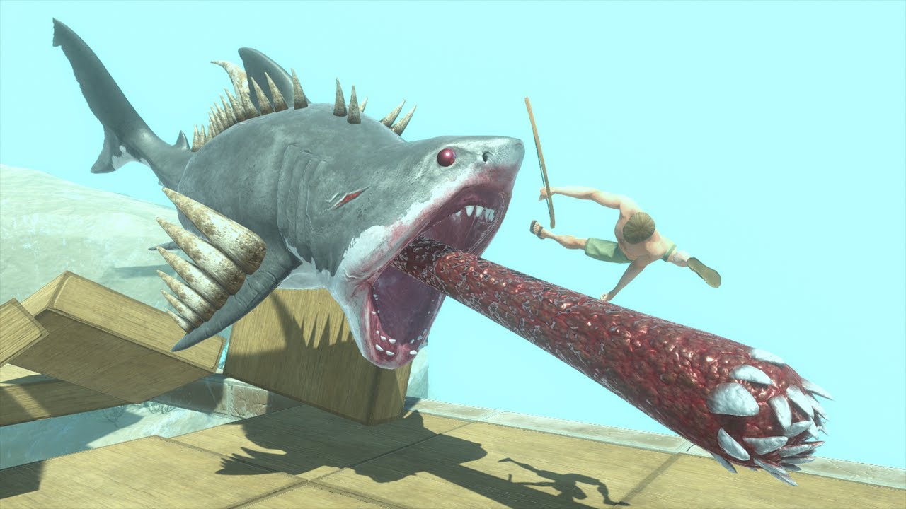 Escape From The Deadly Jaws of Megalodon - Animal Revolt Battle Simulator