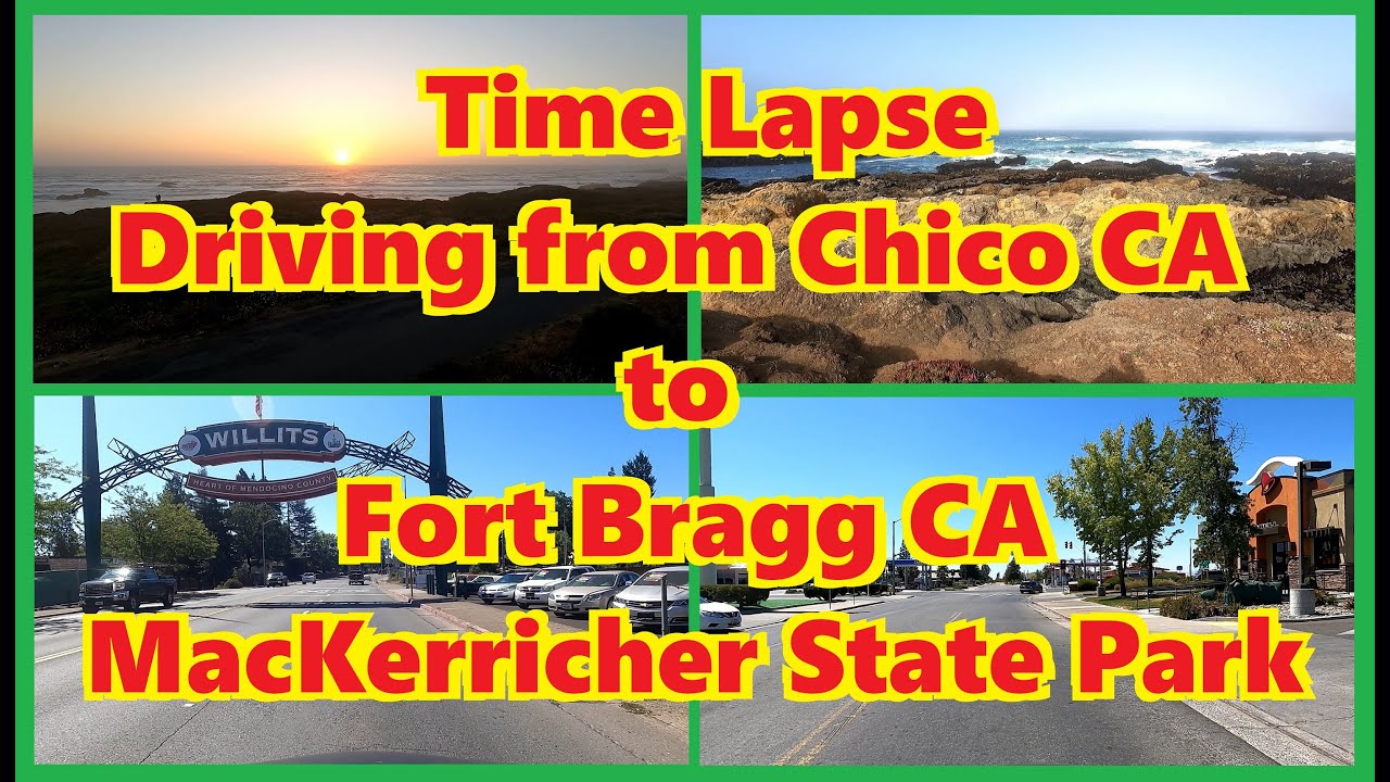 Driving Chico, CA to Fort Bragg, CA and back. MacKerricher State Park. Judys Junction Restaurant.