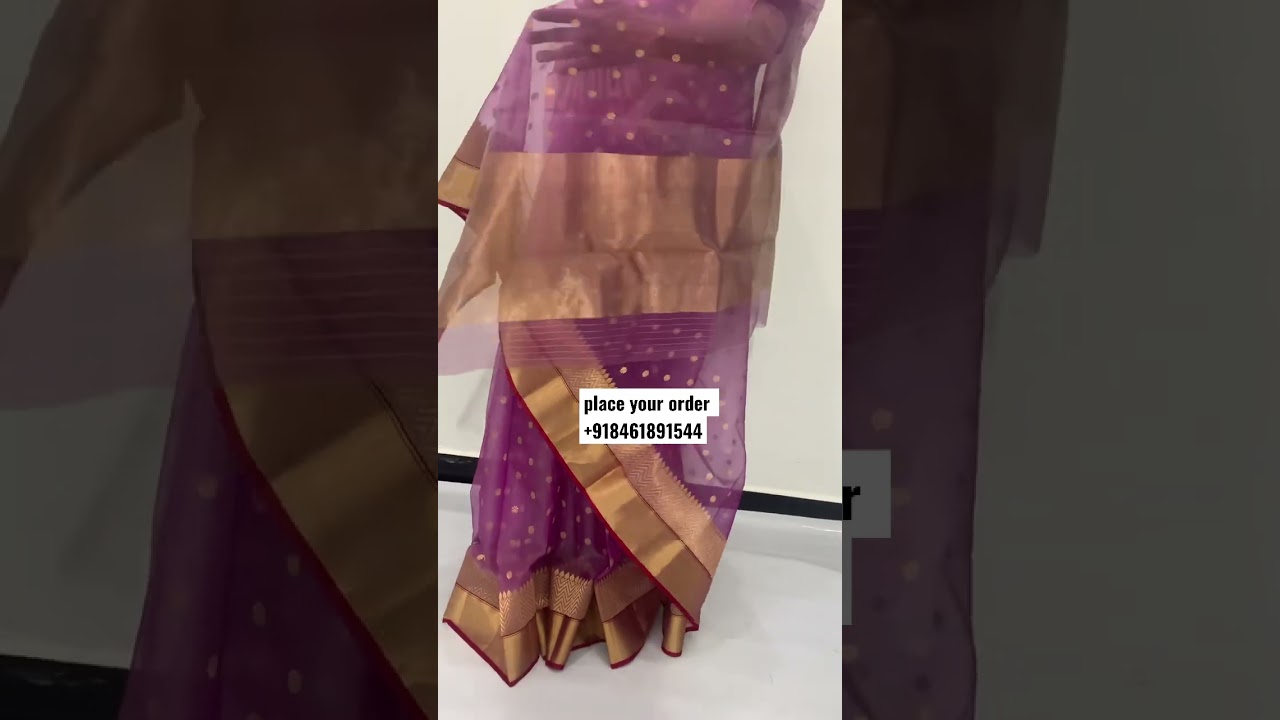 pure chanderi hand banebar border saree with blouse #chanderi #chanderisilk #saree #indiansarees