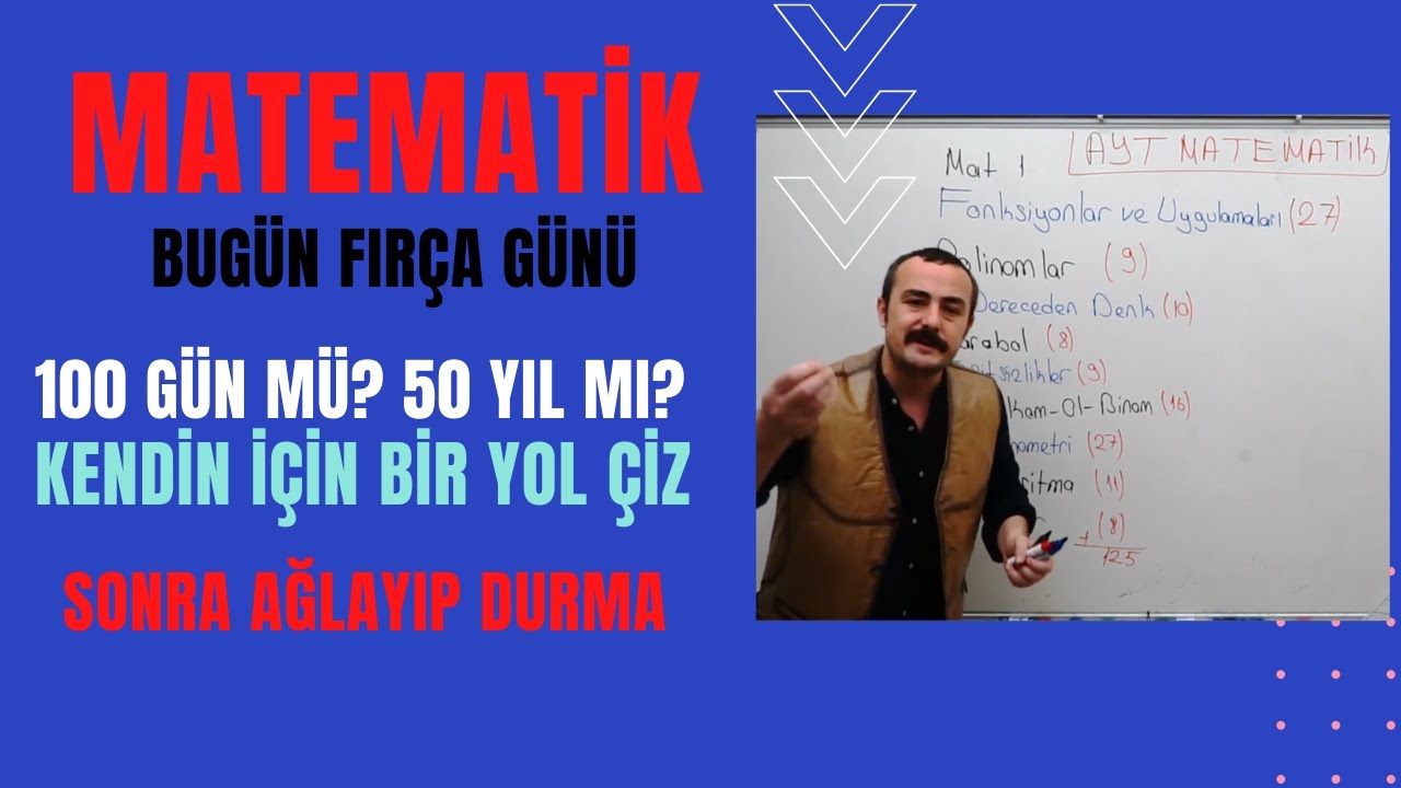 100 GÜN MÜ?50 YIL MI?KONULAR BİTER Mİ?BIRAK DÜŞÜNMEYİ YAKIŞANI YAP.BUGÜN FIRÇA GÜNÜ #tyt #ayt #mat