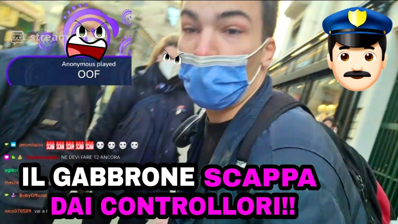 IL GABBRONE SCAPPA DAI CONTROLLORI DEL TRAM!!