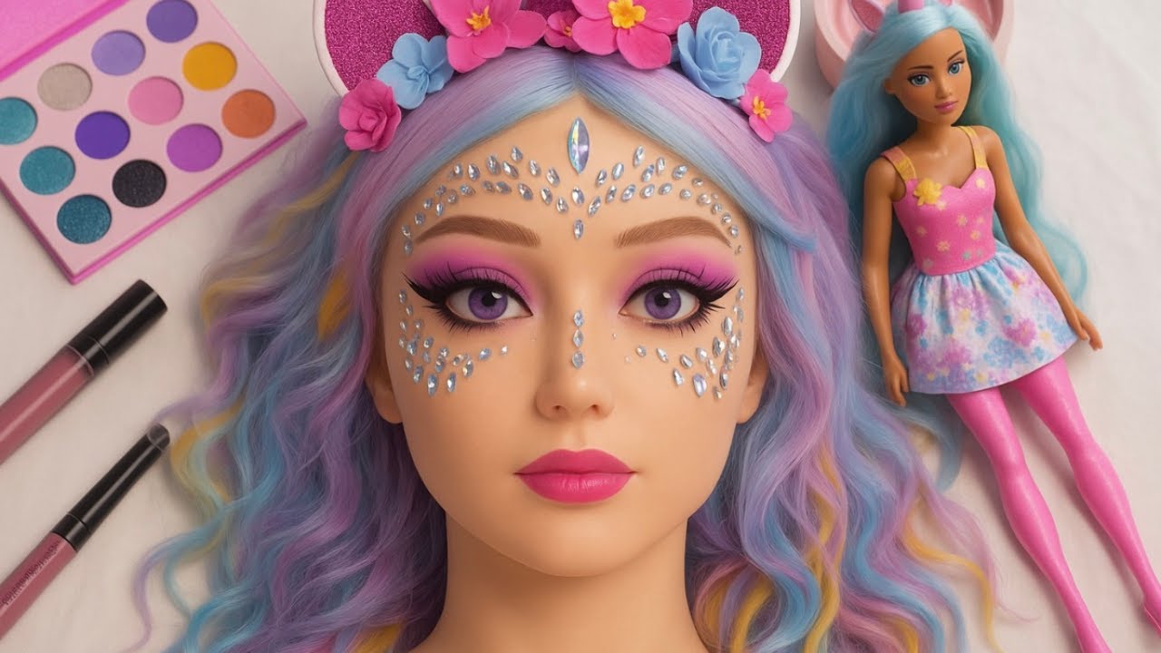 ASMR Skincare & Makeup on Unicorn Mannequin ✨🦄 | Relaxing Beauty Transformation