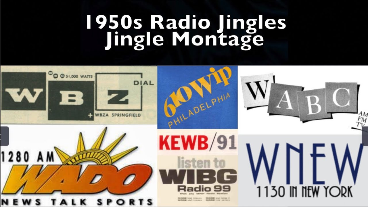 1950s Radio Jingles Montage - WABC WADO WNEW WIBG WBZ WGR WIP KEWB  KOSA KXOL - Late 1950s