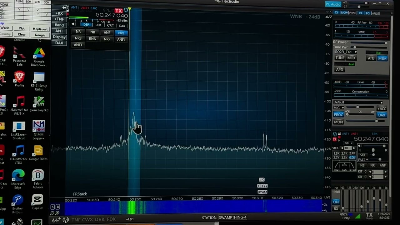 Short test of NB / NR of SmartSDR 4.0.1 against a mysterious noise source.