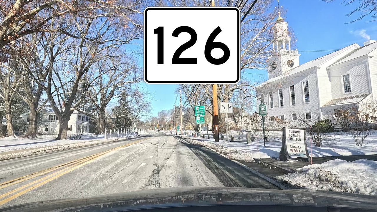 ⁴ᴷ⁶⁰ Driving Massachusetts Route 126 from Wayland, MA to Concord, MA