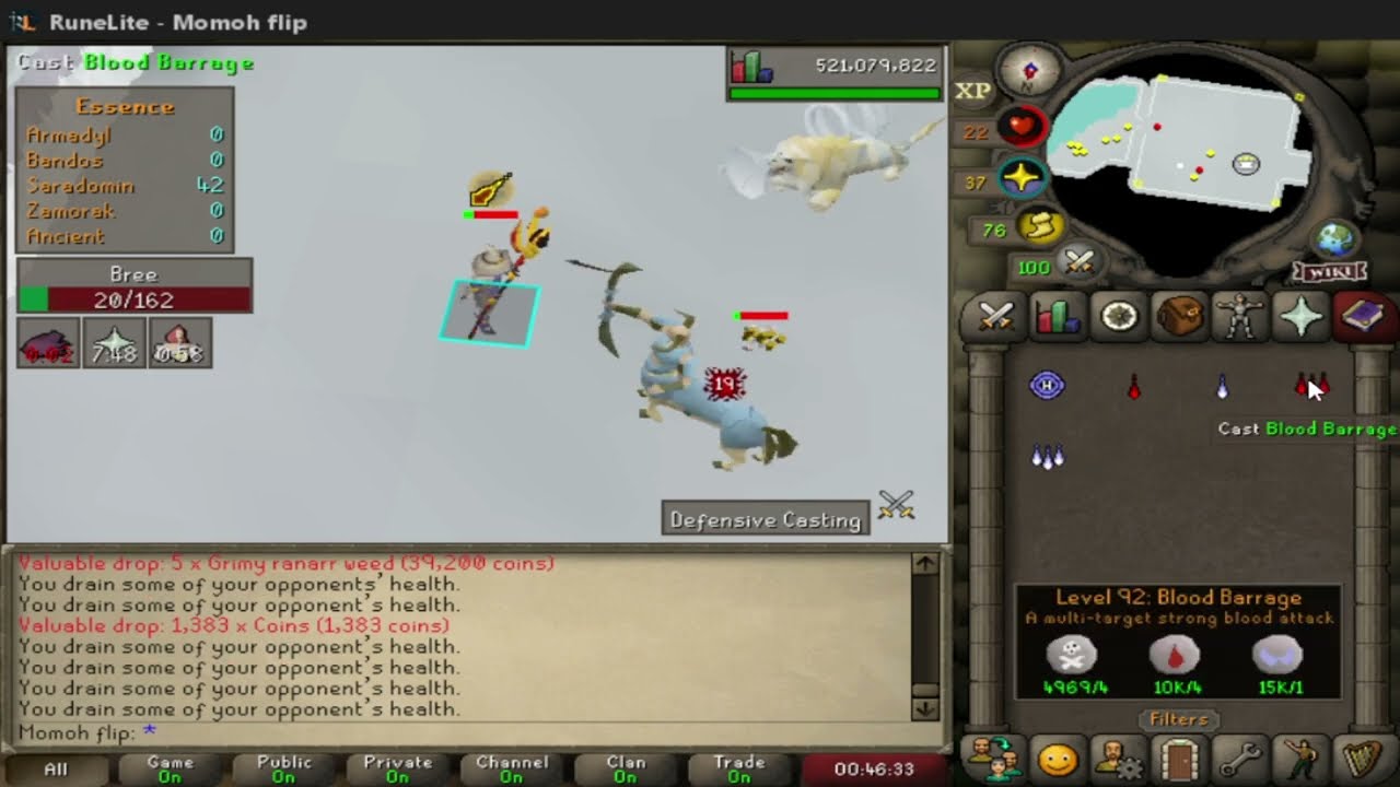 OSRS Tumeken's Shadow Commander Zilyana(Saradomin)trip/kill example