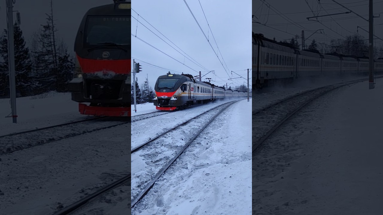 ЭП2Д - 0081 с приветливой бригадой прибывает на пл. Турист. #мжд #эп2д #железнаядорога #railway