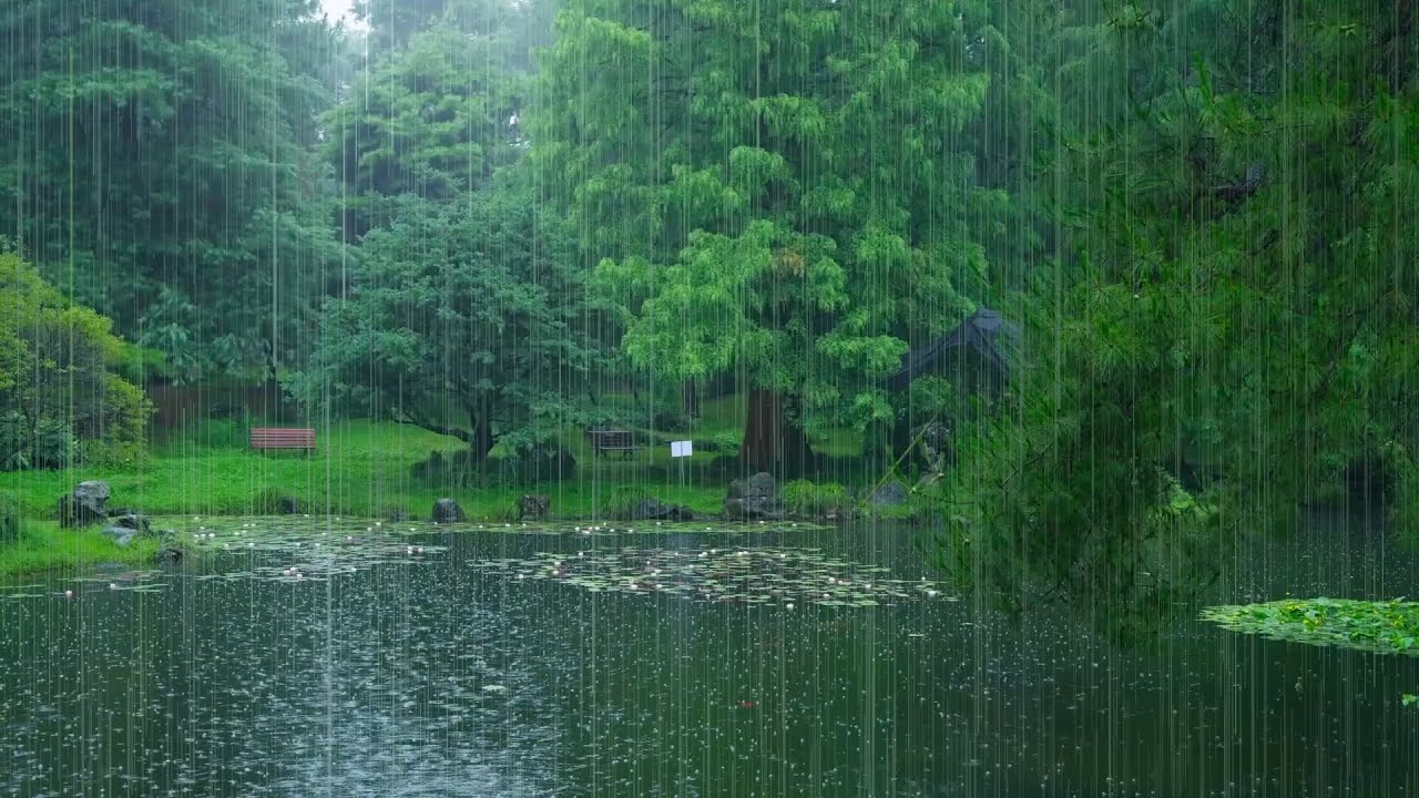 The beautiful little lake is raining(92) , sleep, relax, meditate, ASMR, Real Shot