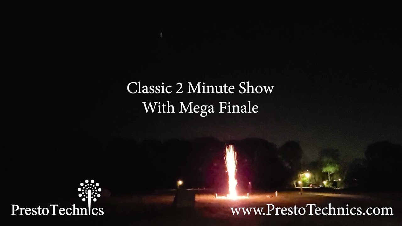 Classic 2 Minute Aerial Fireworks Display with Mega-Finale