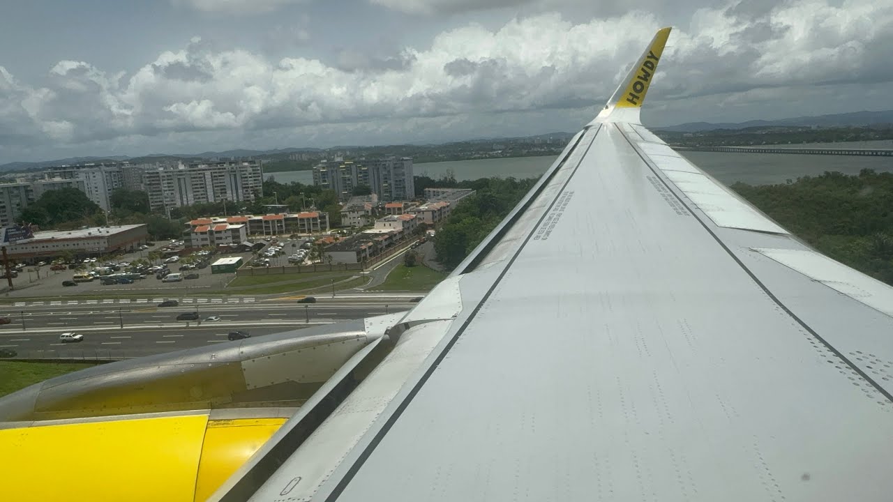 Partly cloudy landing San Juan - Spirit Airline - a321-231 - SJU - N679NK