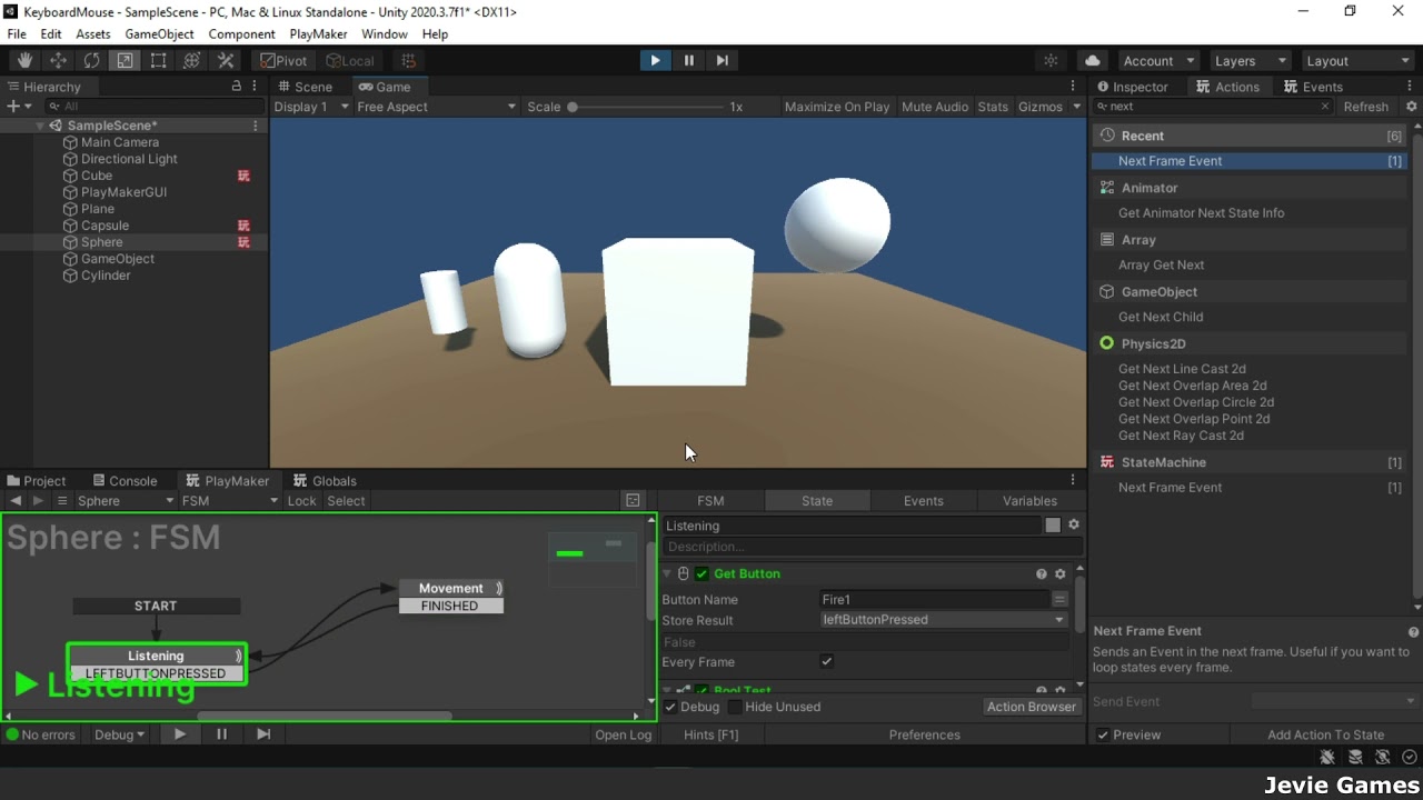 Unity Playmaker   Keyboard and Mouse Events
