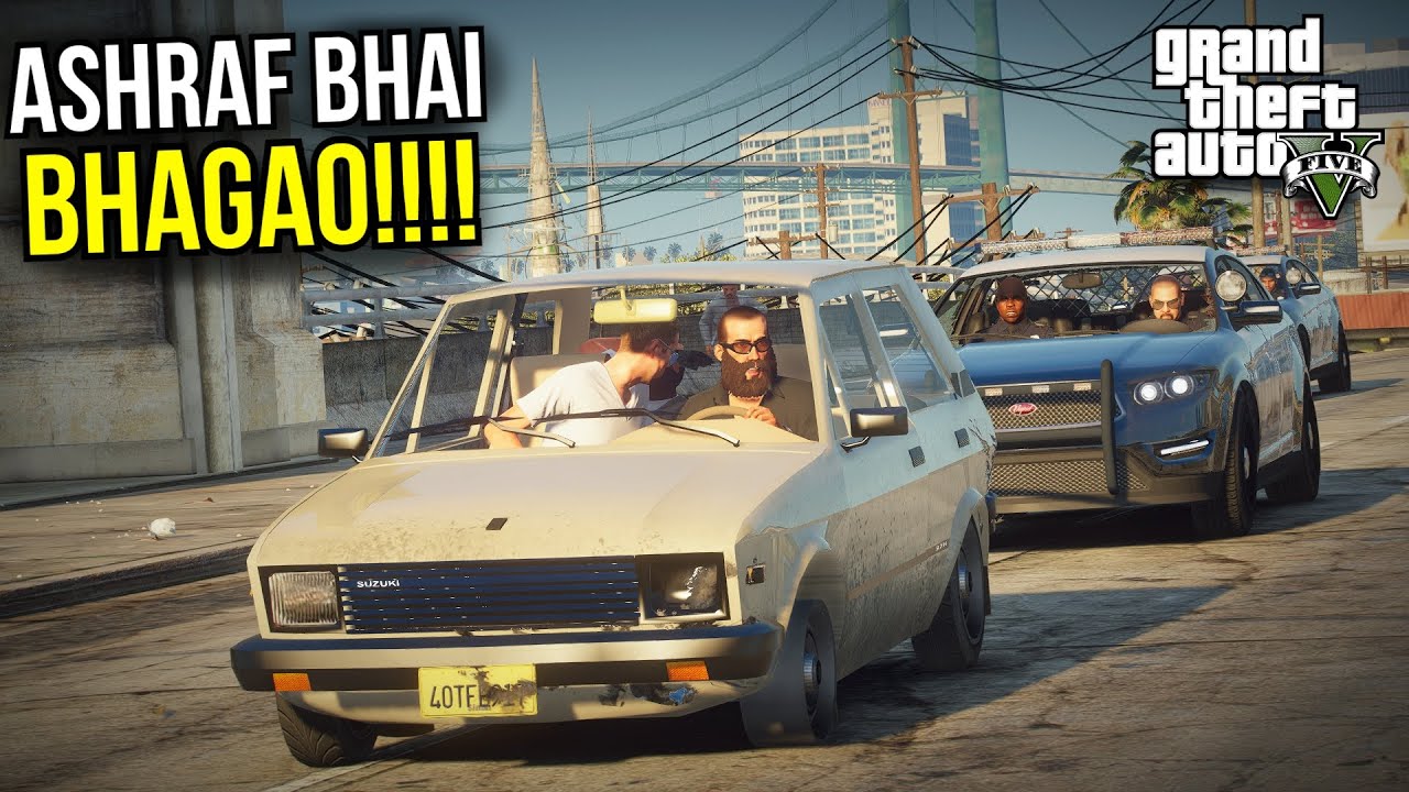 ASHRAF BHAI CHASED BY CITY POLICE! | GTA 5 MODS PAKISTAN