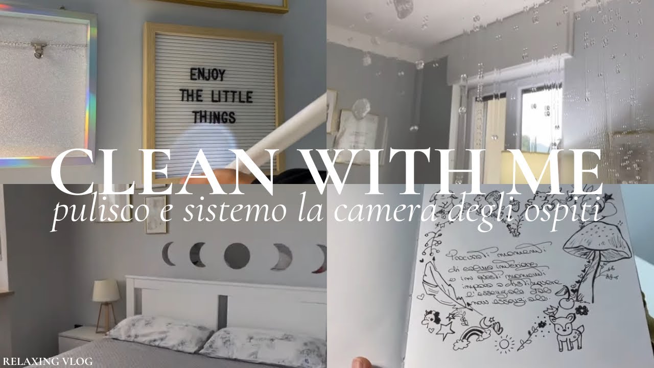 PULISCO 🫧 e SISTEMO LA CAMERA DEGLI OSPITI 🛏️🌟 SLOW REAL TIME CLEANING - Non velocizzato