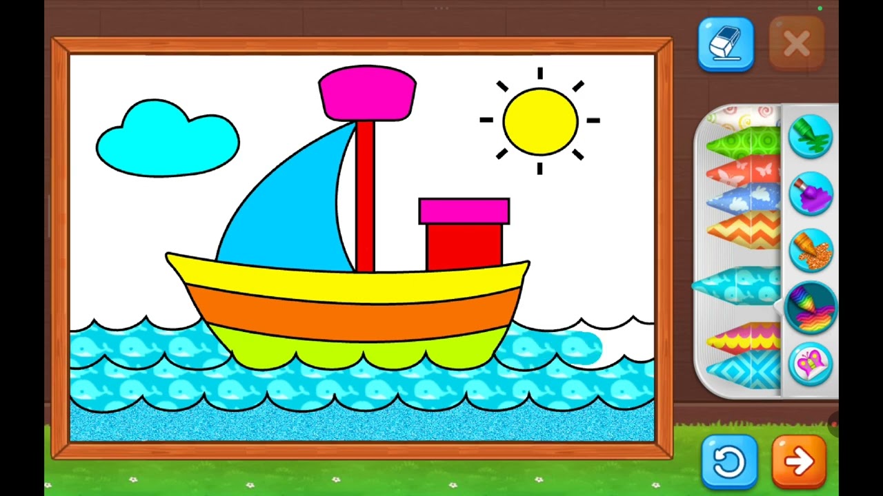 Coloring a Boat ⛵🌊 | Learn Colors for Kids | Preschool Coloring | Tiny Color Tales