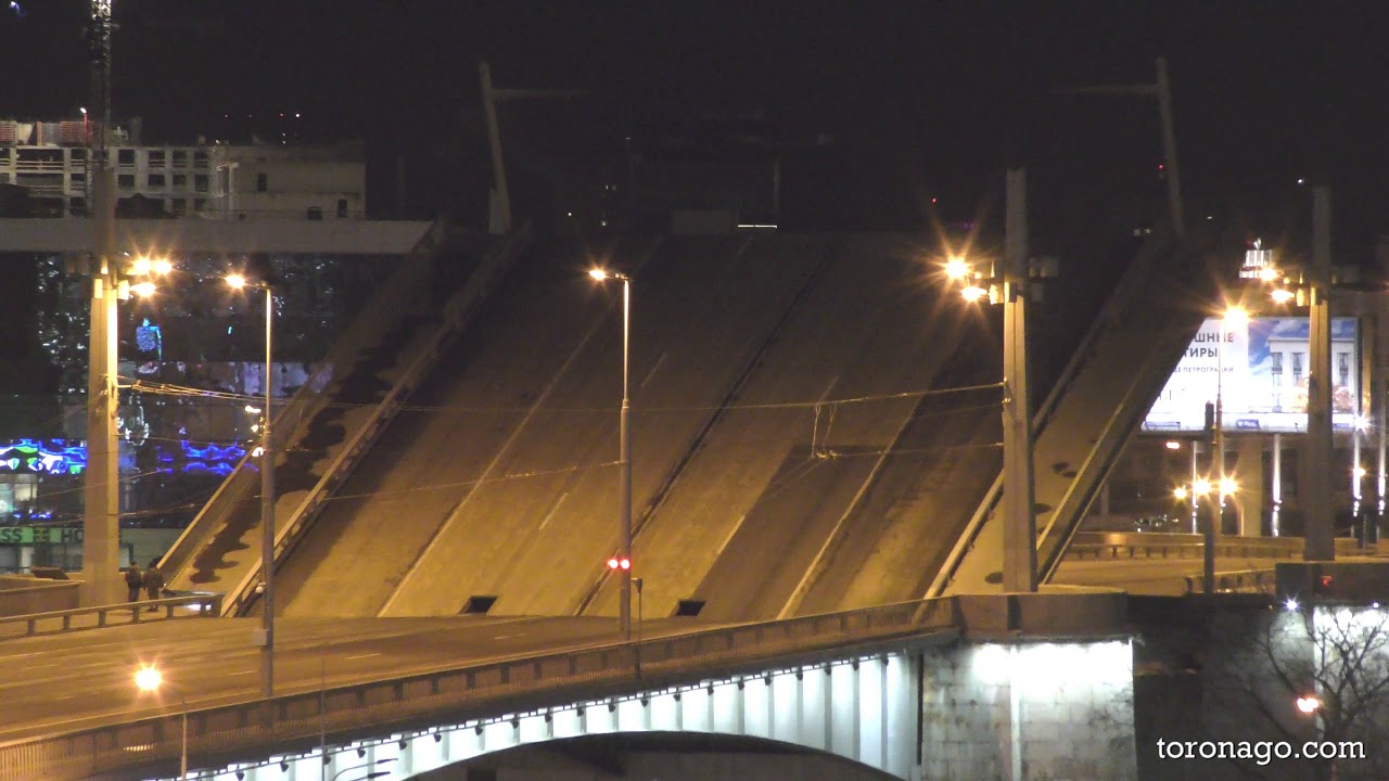 Разводка Кантемировского моста | Raising of the Kantemirovsky drawbridge
