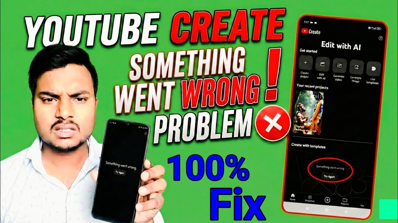 How To Fix YouTube Create Something Went Wrong Problem | YT Create Something Went Wrong problem 